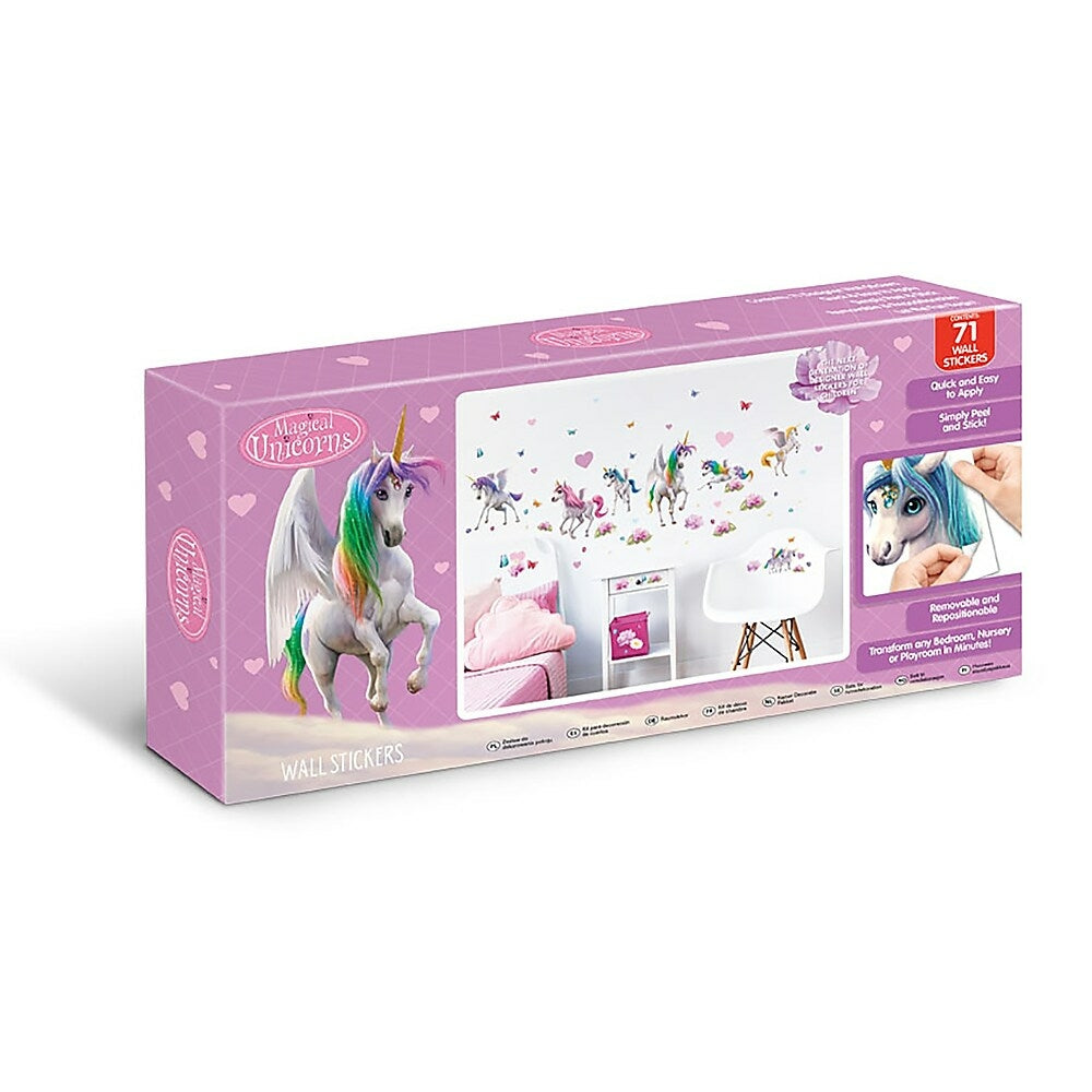 Image of Walltastic Magical Unicorn Wall Stickers, Multicolor, Multicolour