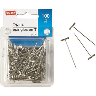 Staples Push Pins - Clear - 100 Pack