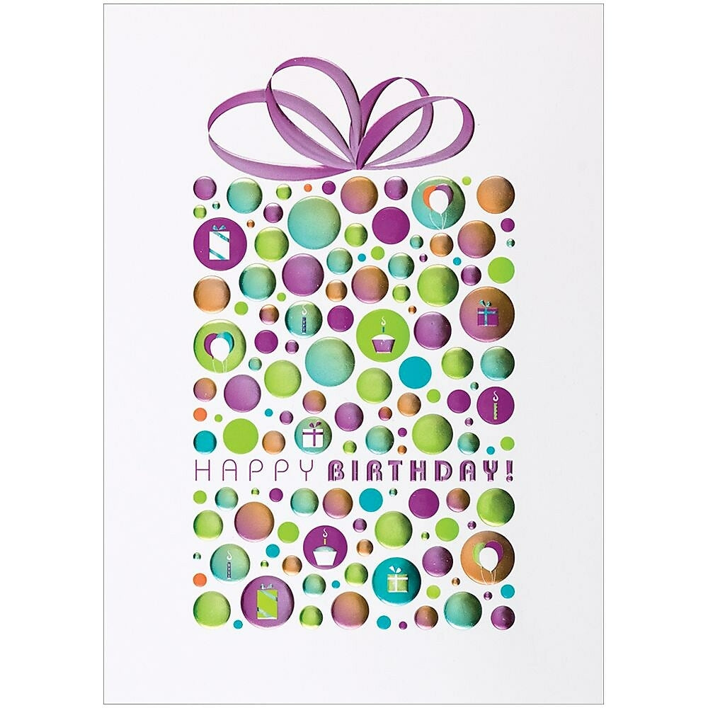 Image of JAM Paper Blank Birthday Cards Set, Happy Birthday Dot, 25/Pack (526BG530WB)