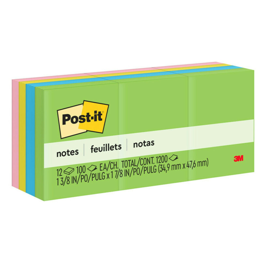 Image of Post-it Notes - 1-3/8" x 1-7/8" - Floral Fantasy Collection - 1200 sheets - 12 Pack, Multicolour