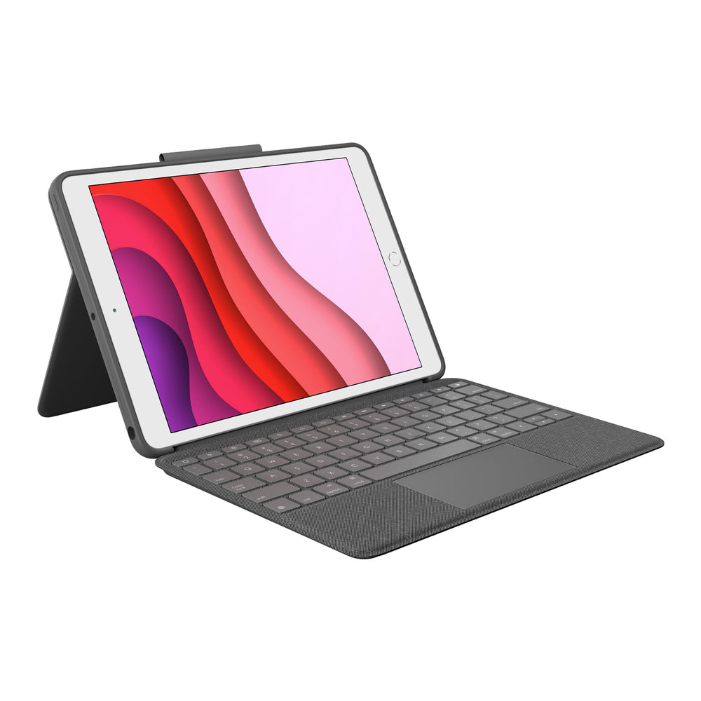 Image of Logitech Combo Touch Trackpad Case for iPad (7th, 8th, & 9th generation) - Graphite, Grey