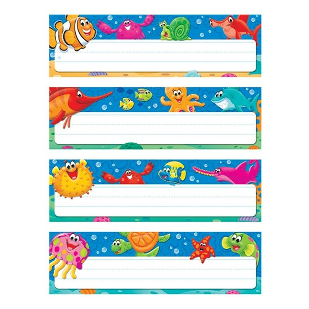 Image of Trend Enterprises Desk Toppers Name Plates Variety Pack Sea Buddies, 192 Pack (T-69948)