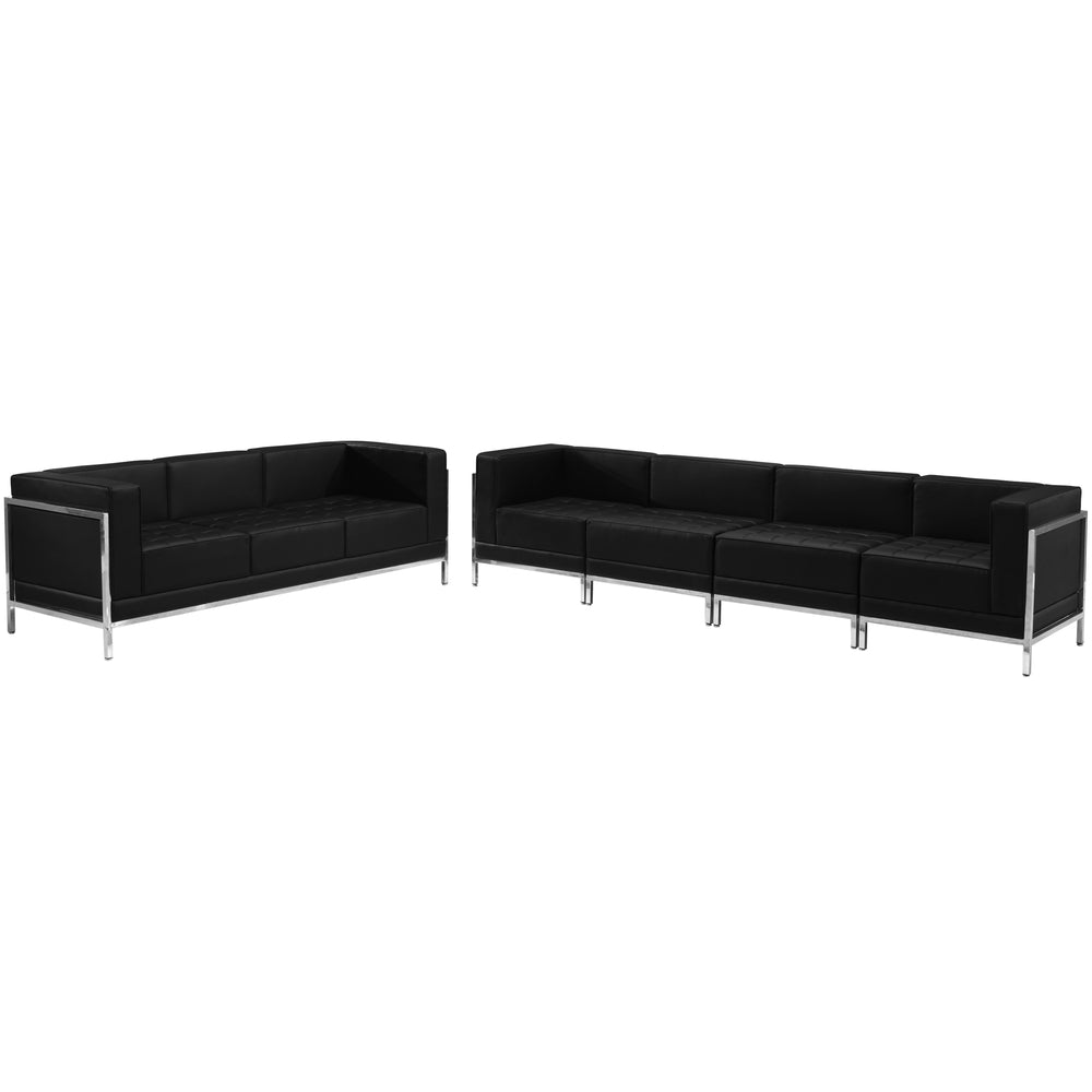 Image of Flash Furniture HERCULES Imagination Series Black LeatherSoft Sofa Set, 5 Pieces