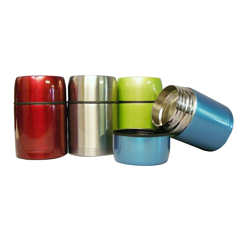 Image of Geo Stainless Steel Vacuum Flasks, Red/Silver/Green/Blue, 4 Pack
