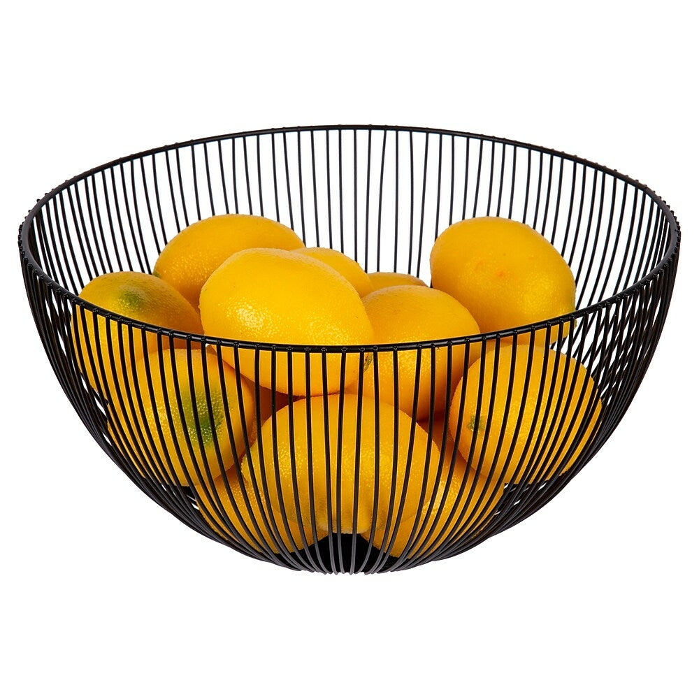 Image of Truu Design Tall Kai Wire Fruit Bowl, 12 inches, Black