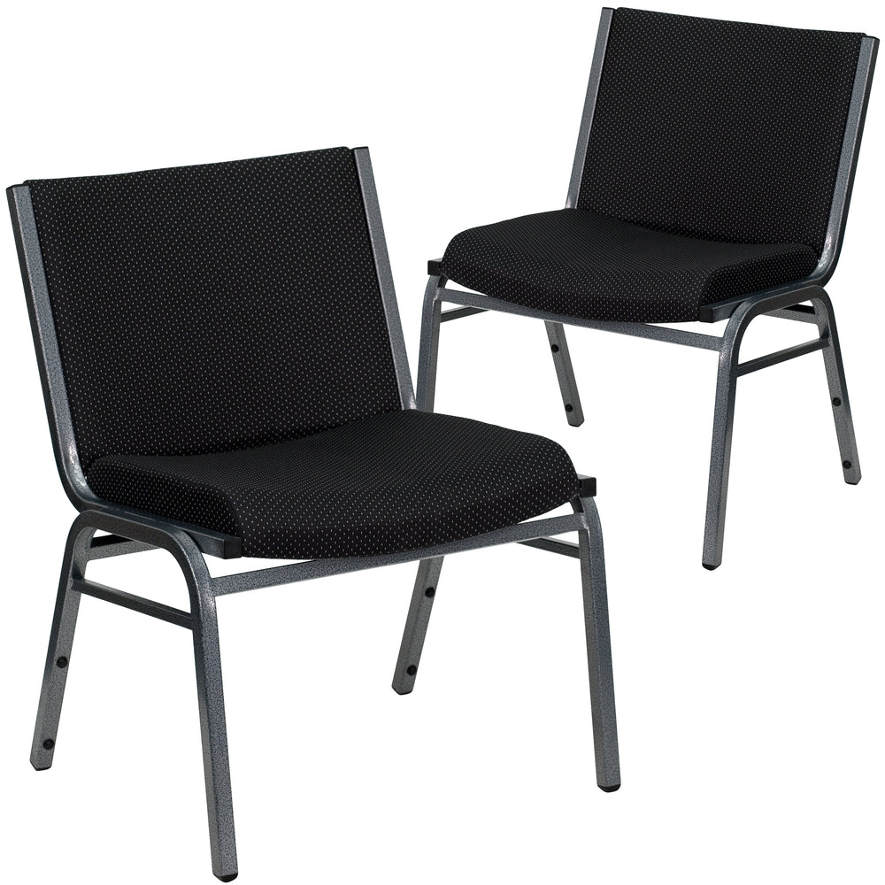 Image of Flash Furniture HERCULES Series Big & Tall Fabric Stack Chair - Black - 2 Pack