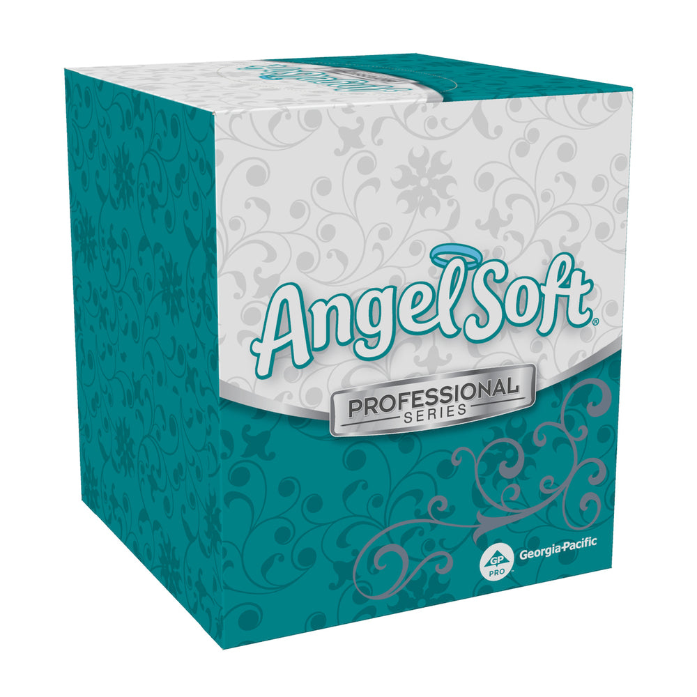 Image of Angel Soft Premium Facial Tissue Cube Box, 2-Ply, White, 96 Tissues/Box, 36 Boxes Pack, 36 Pack