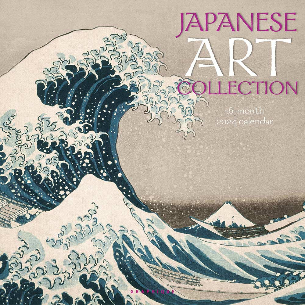 Image of Graphique de France 2024 Japanese Art Collection Monthly Square Wall Calendar - 12" x 12" - Assorted - English