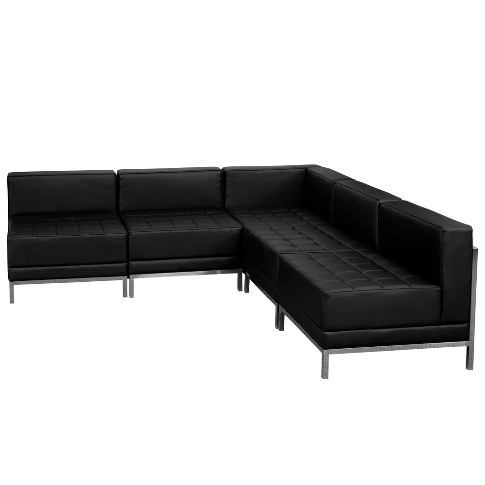 Image of Flash Furniture HERCULES Imagination Series Black LeatherSoft Sectional Configuration, 5 Pieces