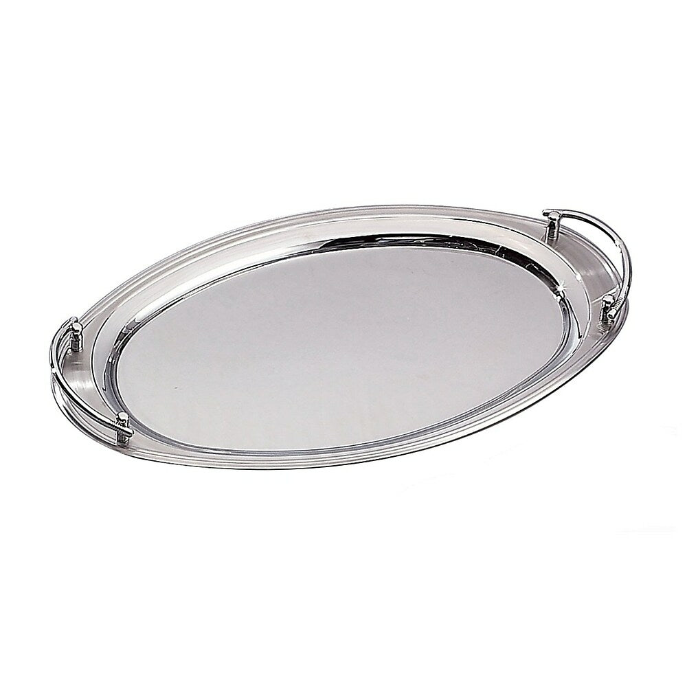 Image of Elegance Oval Stainless Steel Tray with Handles