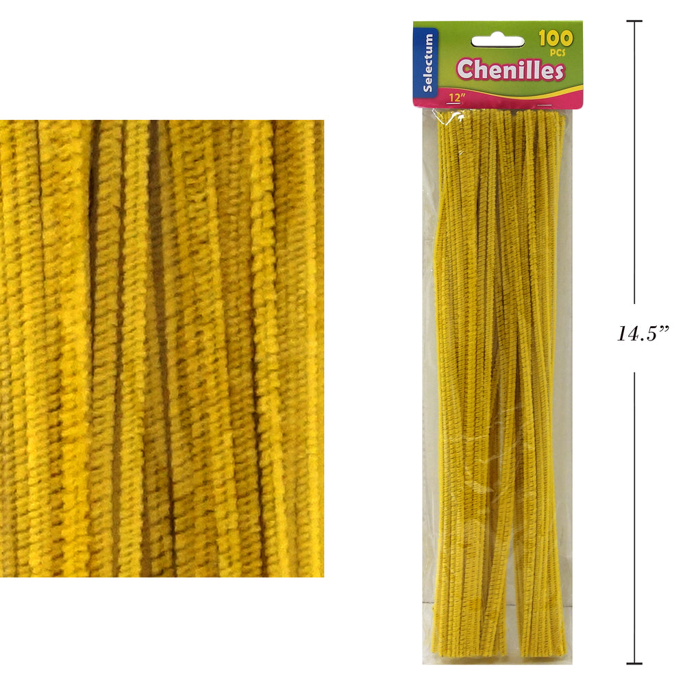 Image of Selectum Pipe Cleaners - 12" - Yellow - 100 Pack