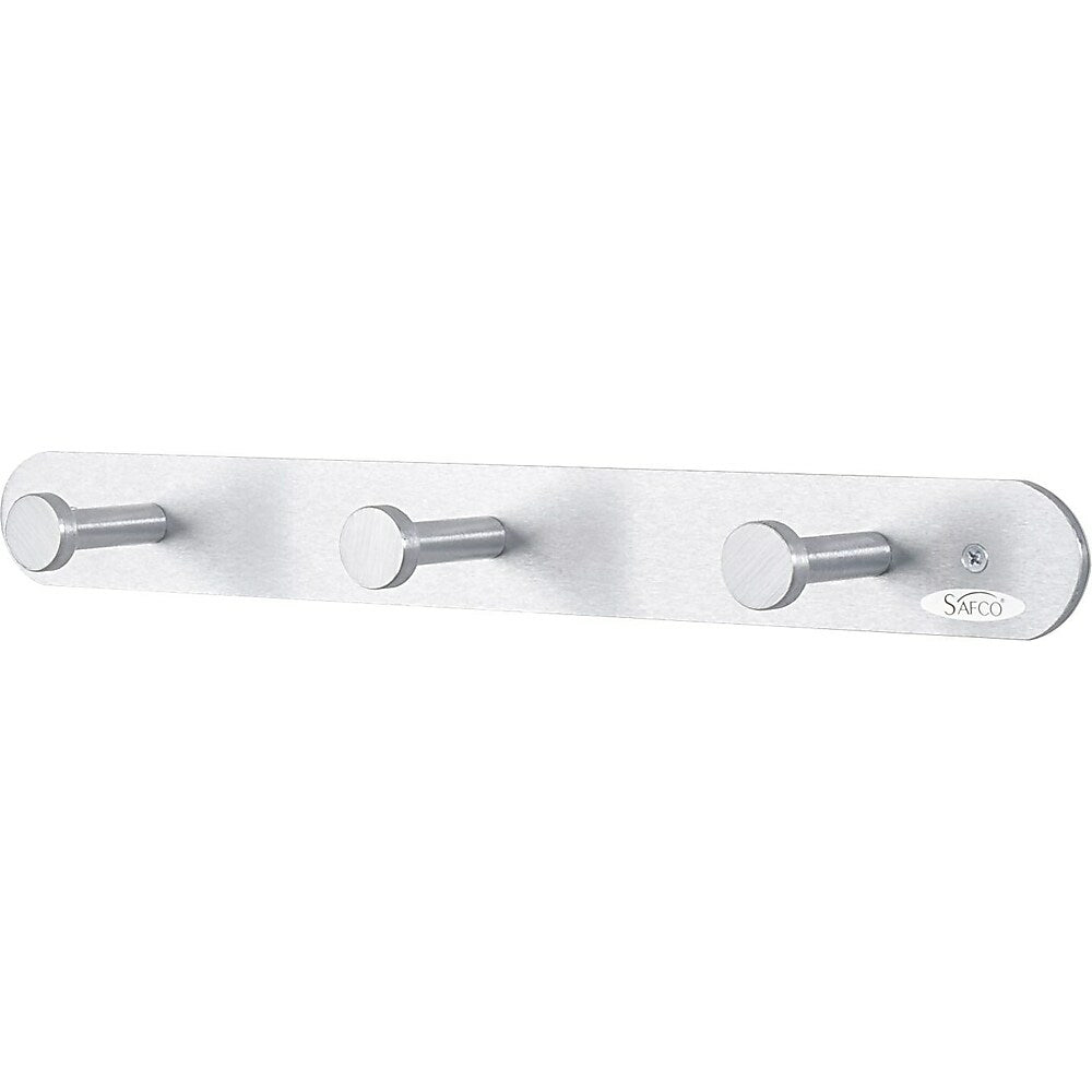 Image of Safco Nail-Head Coat Hooks, 3-Hook Unit, White