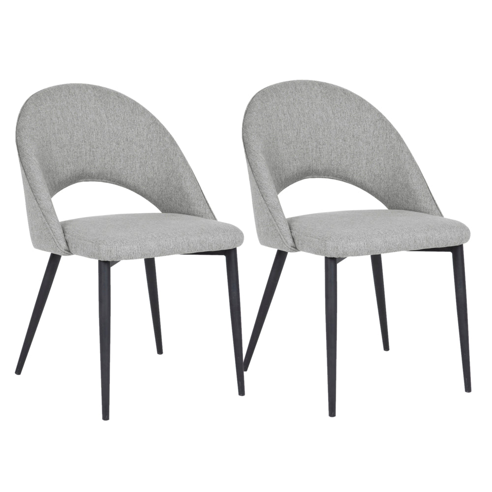 Image of My Home My Living Polyester Side Chair - Light Grey - 2 Pack