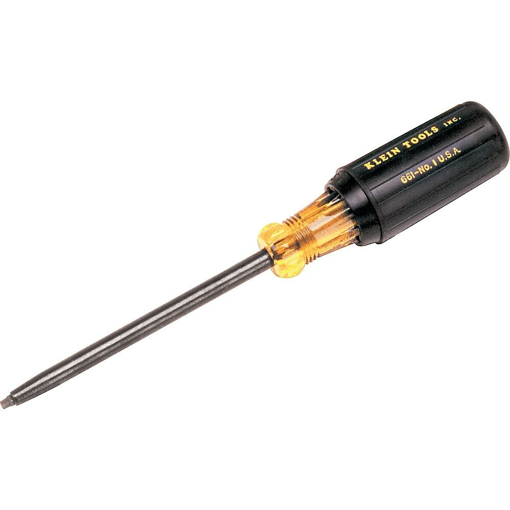 Image of Klein Tools Klein Cushion-Grip Screwdrivers-Round Shank - Square Recess Tip - 4 Pack
