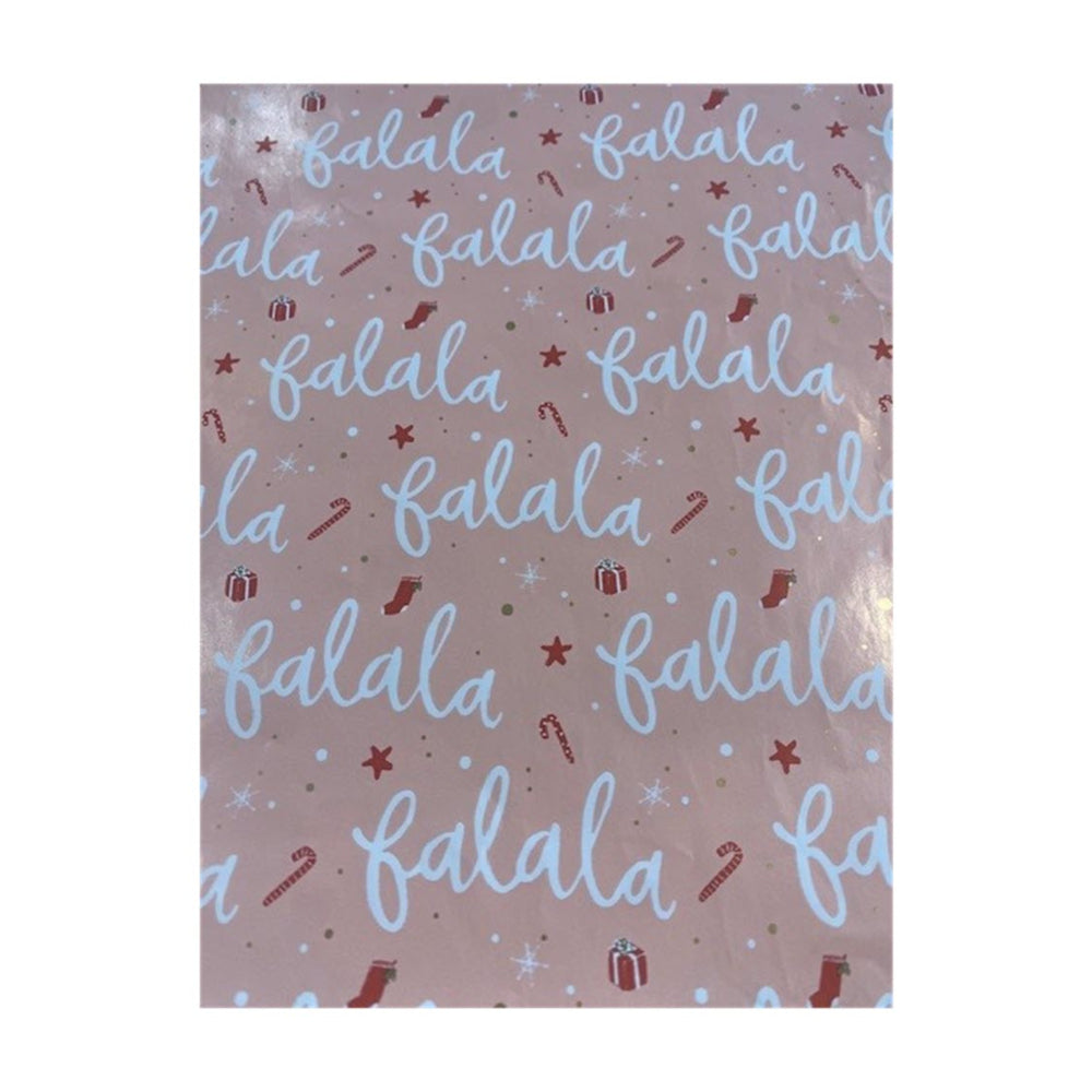 Image of Mara-Mi Roll Gift Wrap - Pink Falala Christmas Wrapping Paper - 30" x 12'