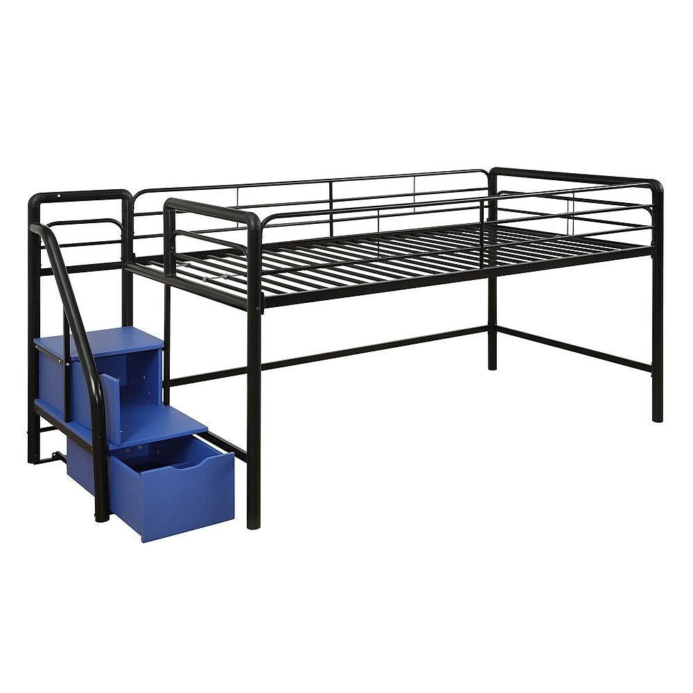 Image of DHP Junior Twin Loft Bed with Storage Steps - Black