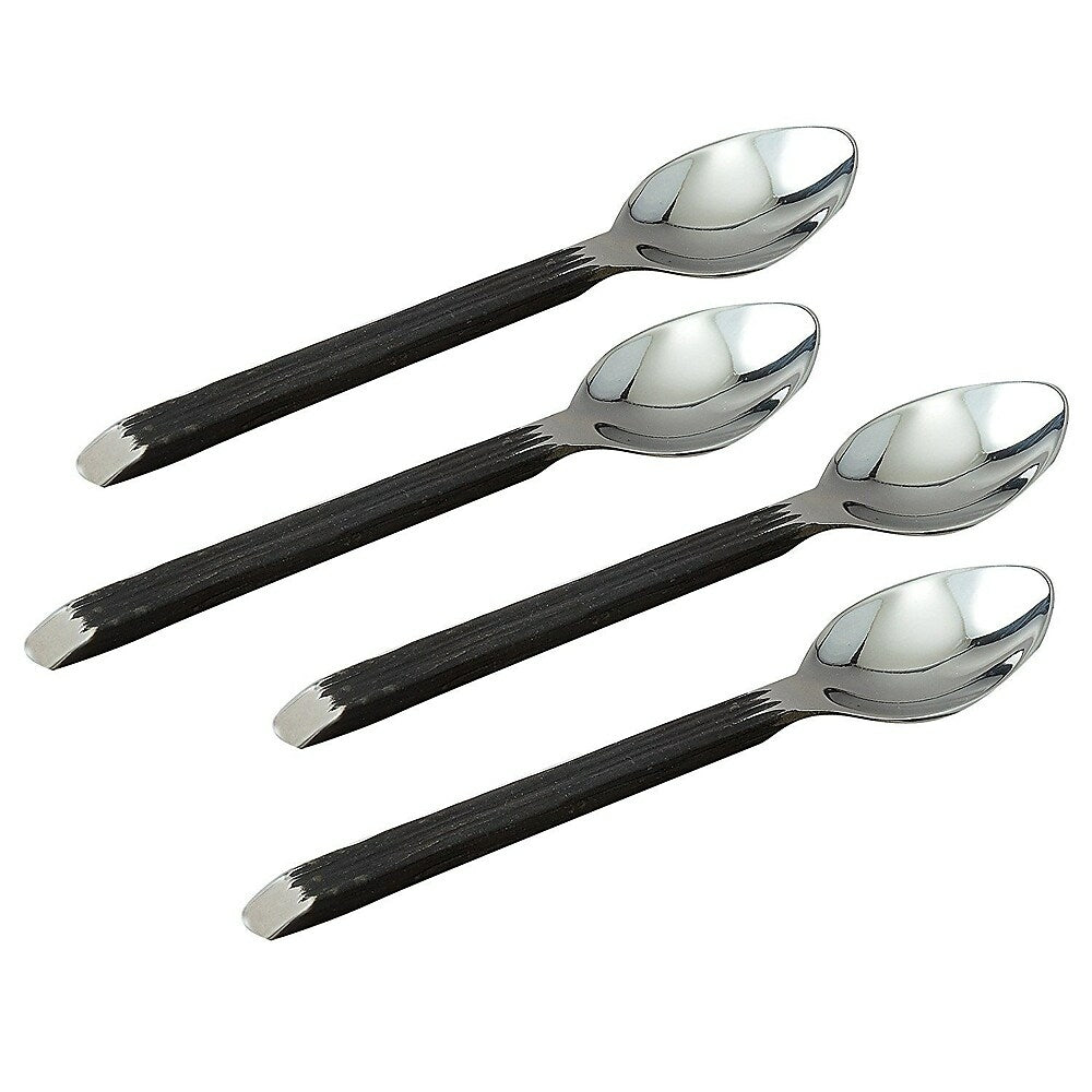 Image of Elegance Gibraltar Spoons, Matte Black/Stainless Steel, 4 Pack