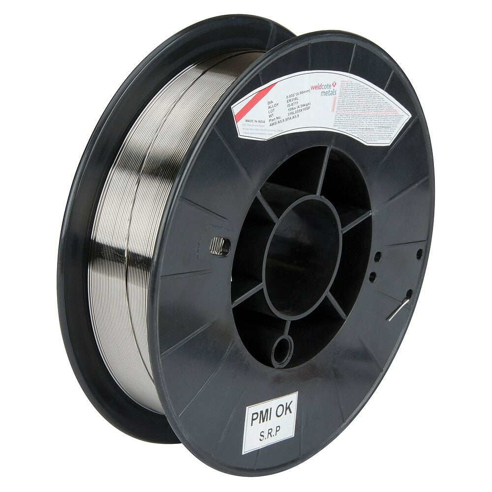 Image of Weldcote Metals Er316L Welding Wire, Stainless Steel, 0.035" Diameter