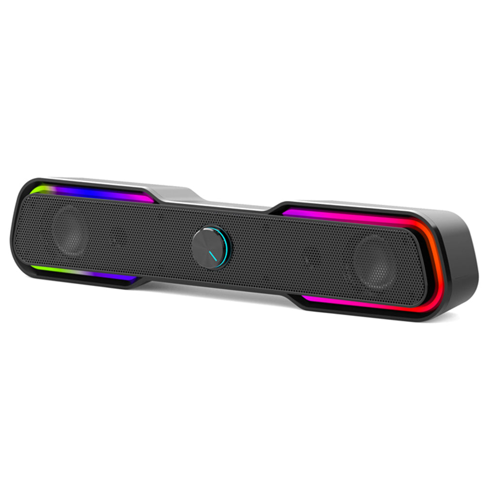 Image of HP 3D Surround Computer Soundbar Speakers - USB powered, RGB Lighting, 3.5mm Stereo audio input