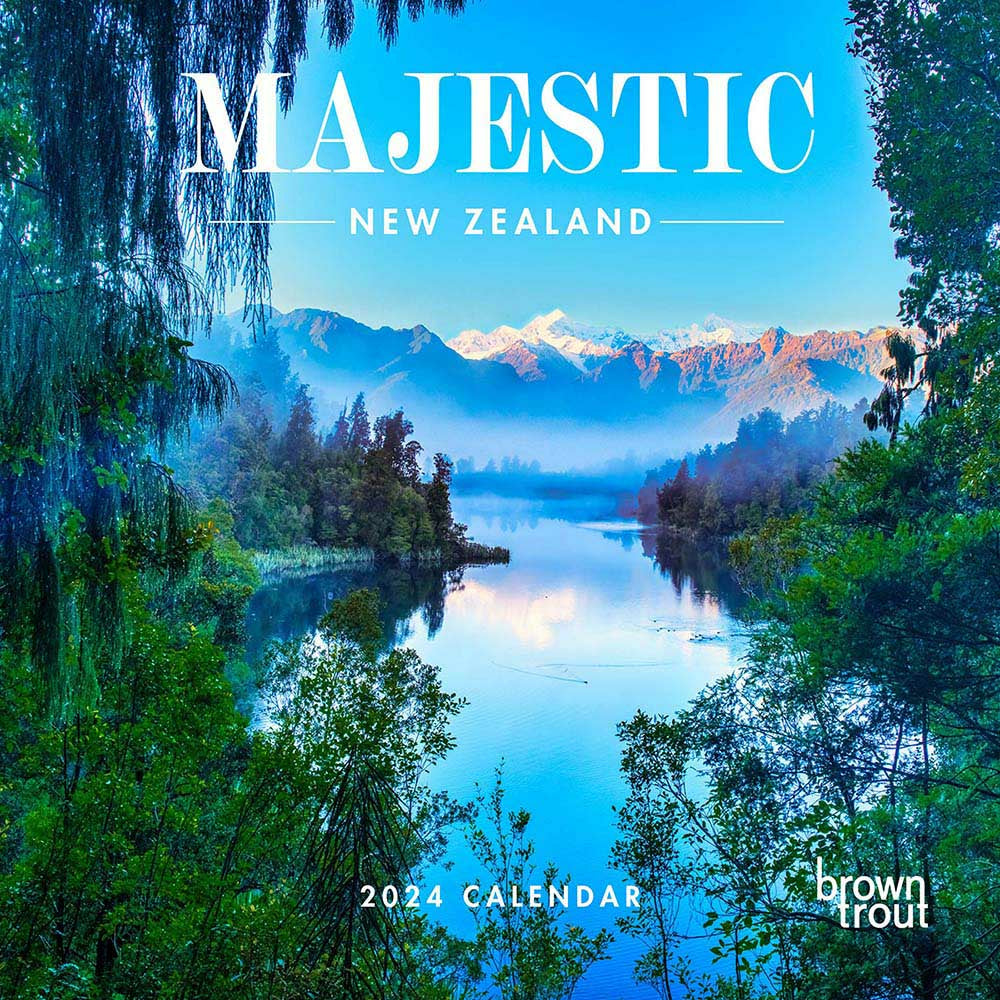 Image of BrownTrout Australia 2024 Australia Majestic New Zealand Monthly Square Wall Calendar - 12" x 12" - Assorted - English