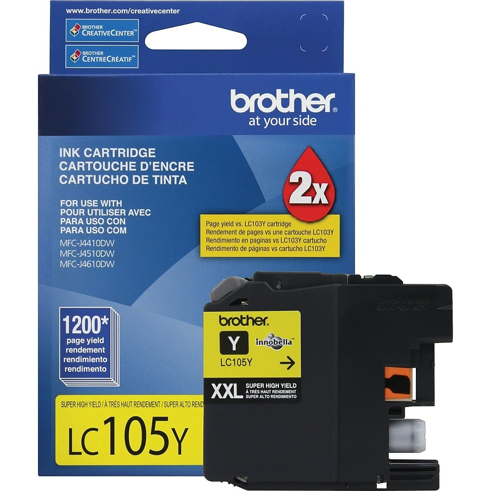 Image of Brother LC105 Super High-Yield Yellow Ink Cartridge