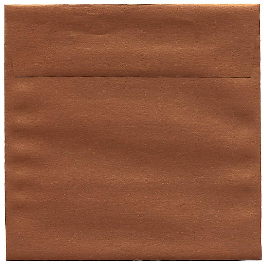 Image of JAM Paper 6.5 x 6.5 Square Envelopes, Stardream Metallic Copper, 250 Pack (V018310H), Brown