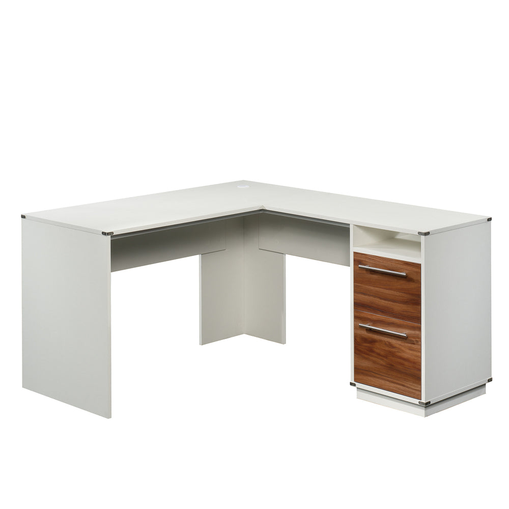 Image of Sauder Vista Key L-Shaped Desk - Pearl Oak (425846)