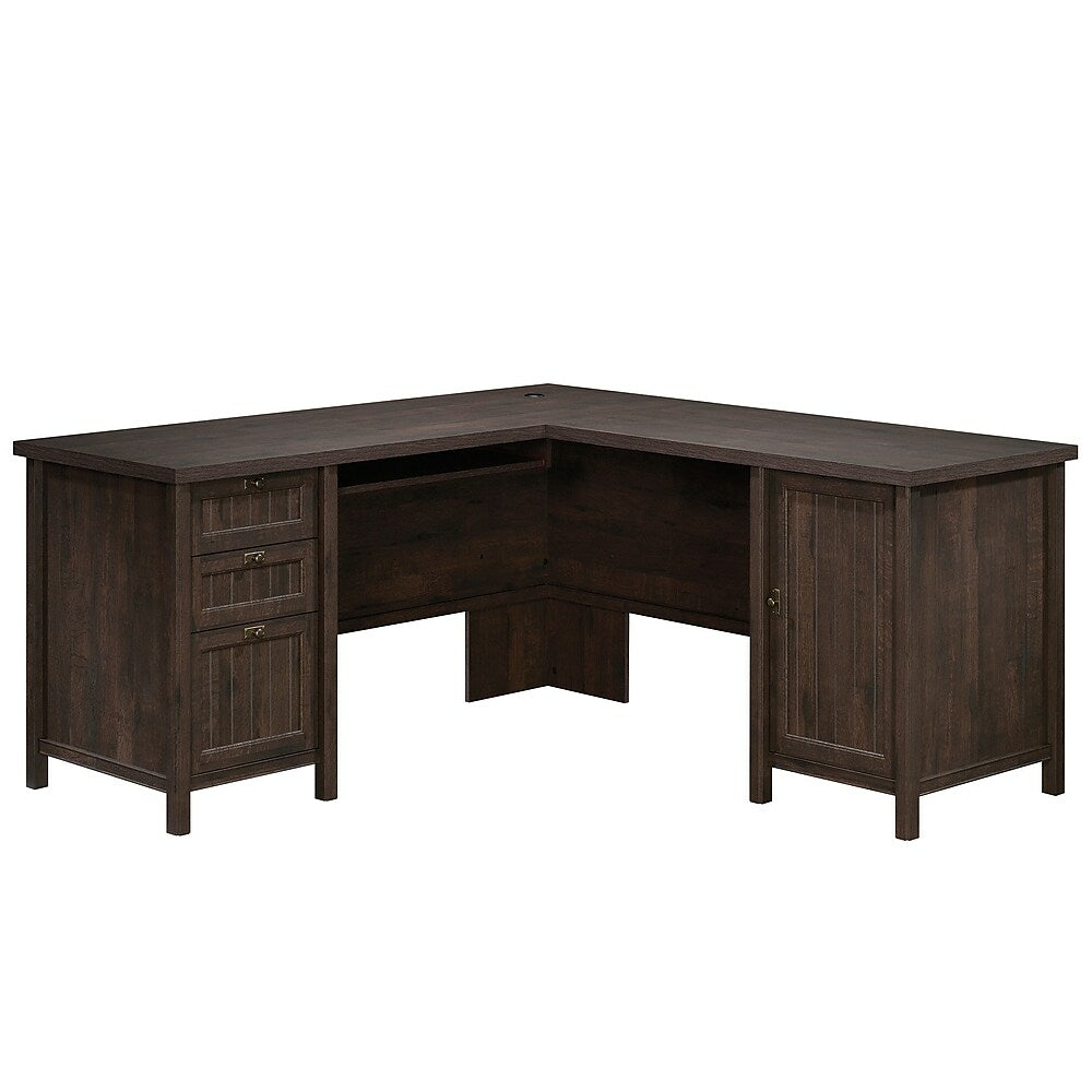Image of Sauder 422982 Costa L Shaped Desk, Coffee Oak, Brown