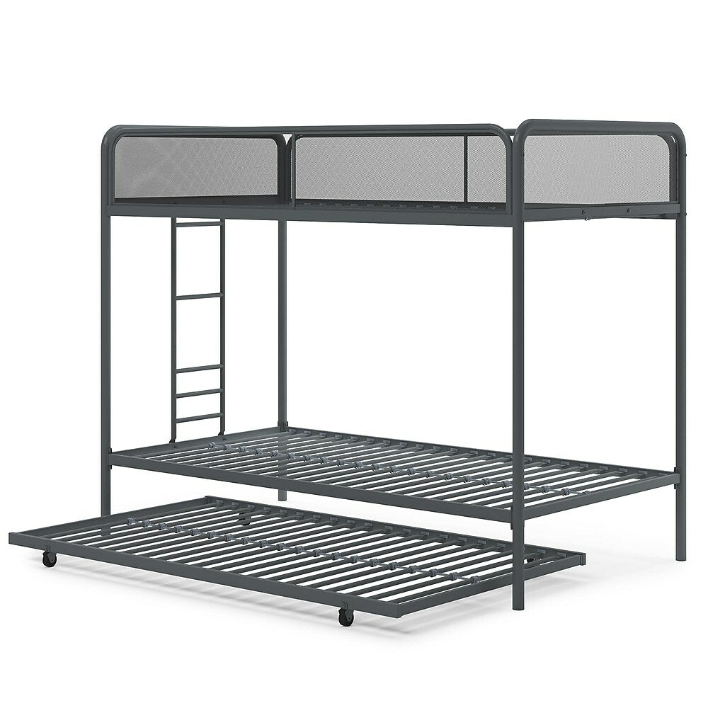 Image of DHP Triple Twin Bunk Bed - Grey