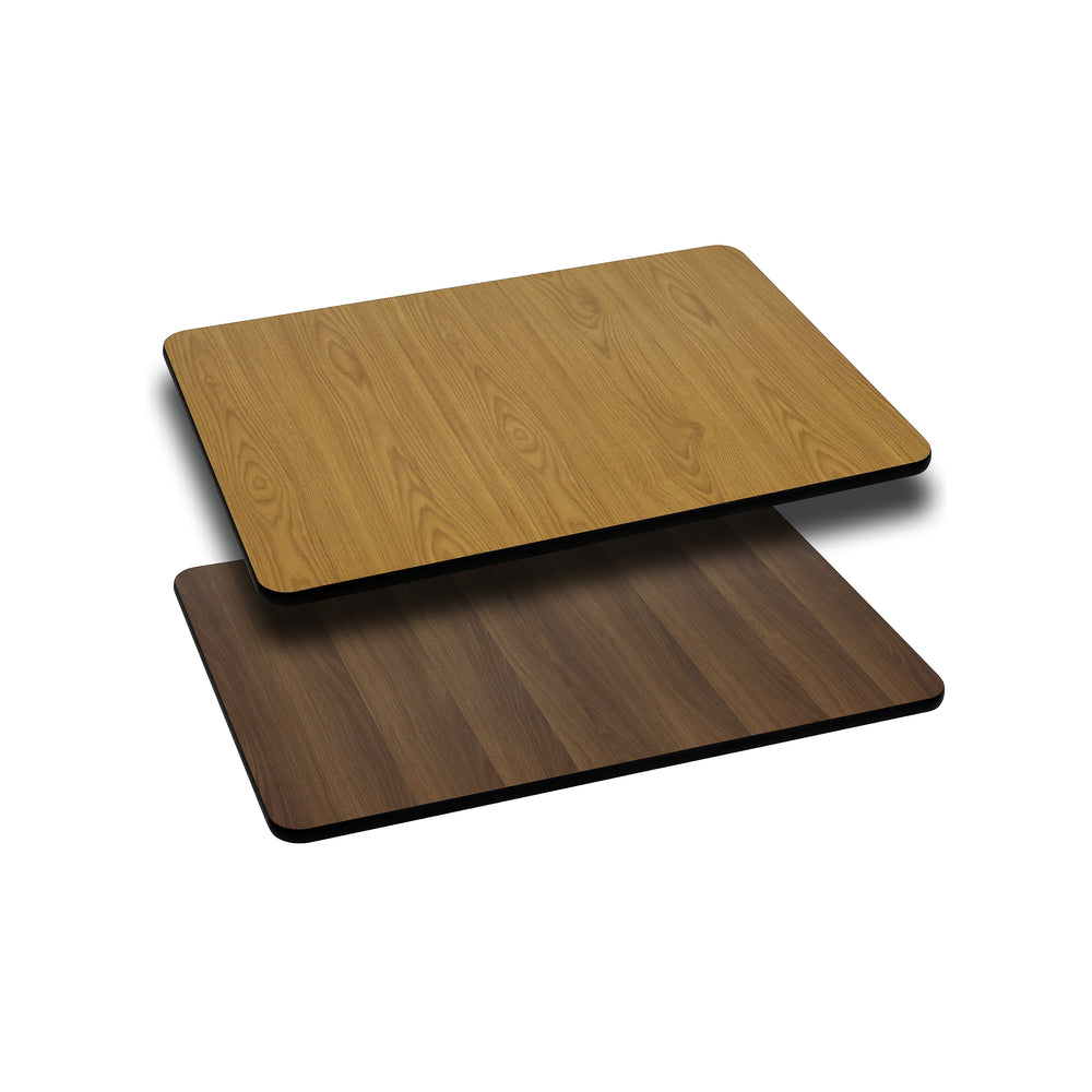 Image of Flash Furniture 24" x 30" Rectangular Table Top with Natural or Walnut Reversible Laminate Top, Brown