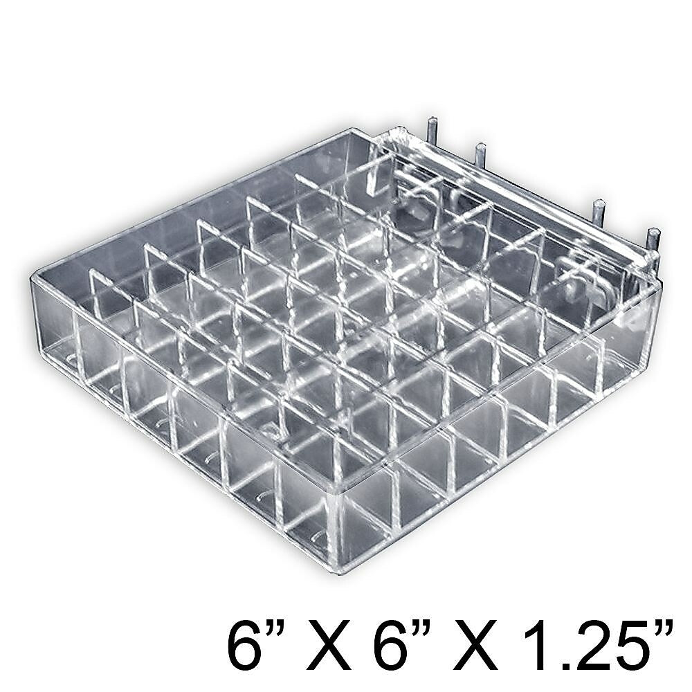 Image of Azar Displays 36 Compartment Lipstick Tray For Pegboard or Slat Wall, 2 Pack (225551)