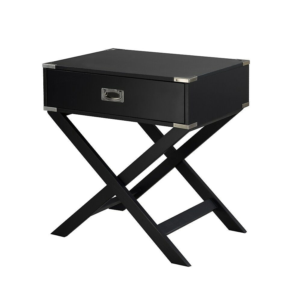 Image of Brassex Soho Accent Table with Storage, Black