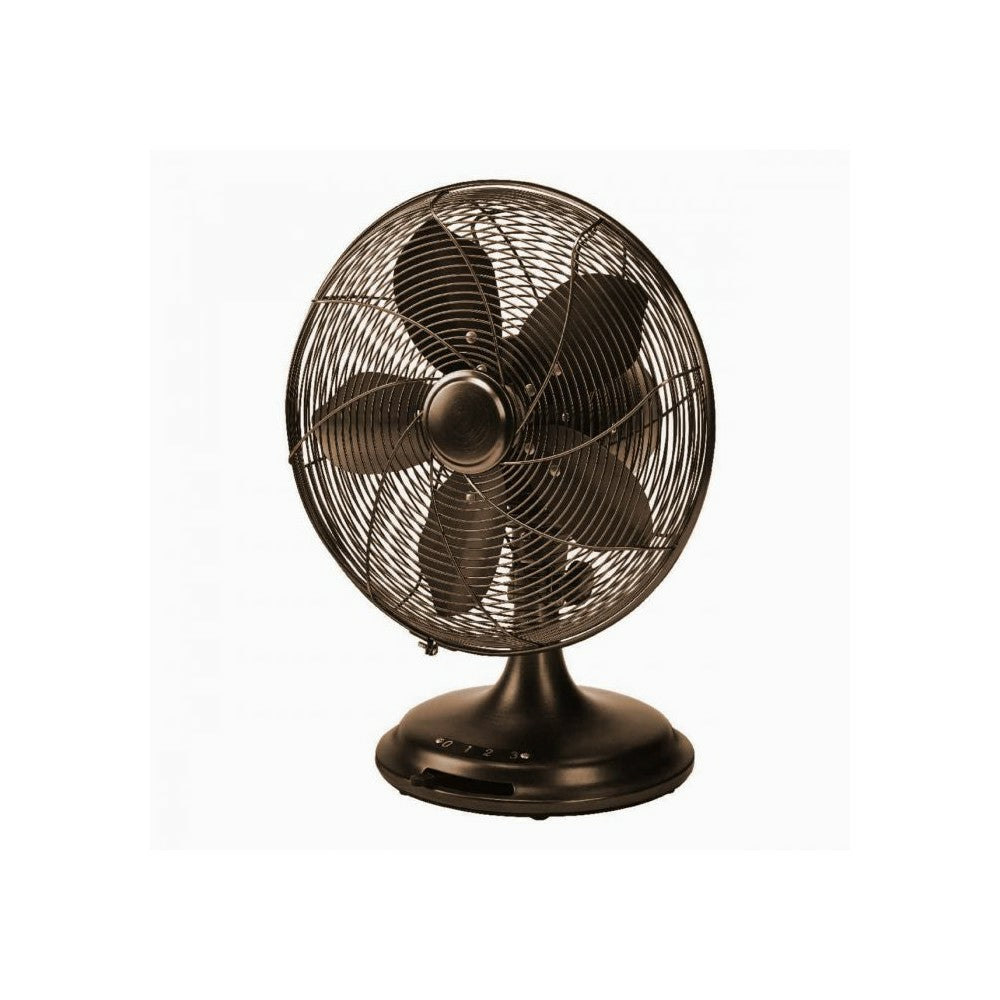 Image of Ecohouzng 12 inch Retro Desk Fan, Brown