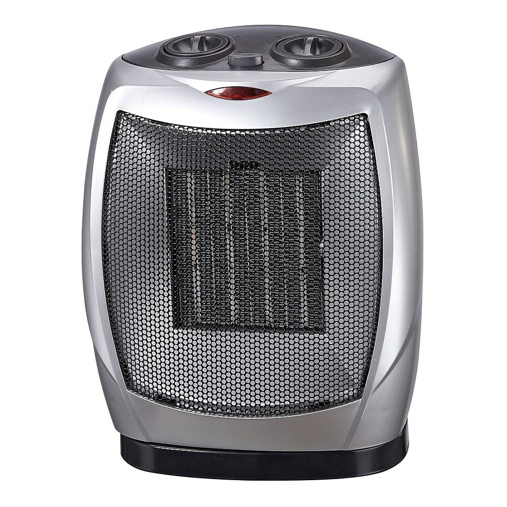 Image of Royal Sovereign Compact Oscillating Ceramic Heater - Silver - (HCE-160), Grey_Silver