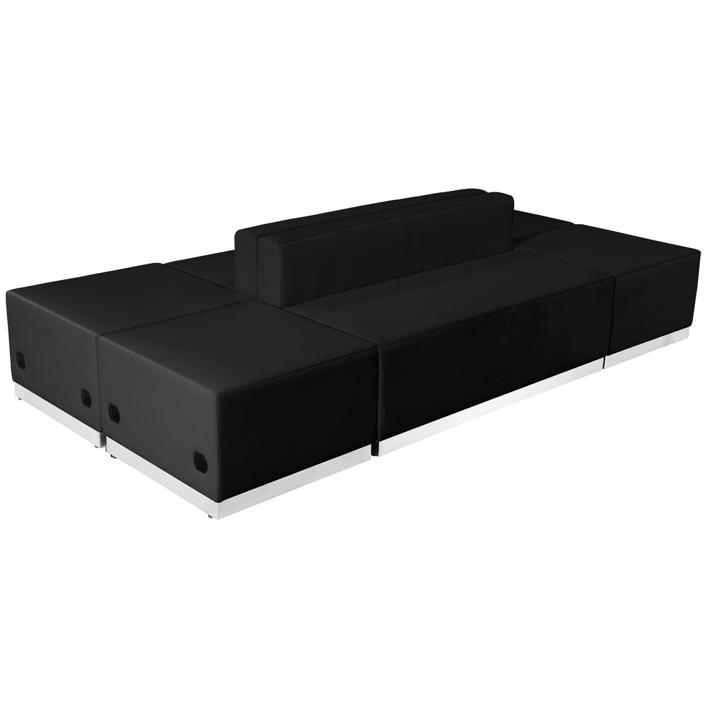 Image of Flash Furniture HERCULES Alon Series Black LeatherSoft Reception 6 Piece Configuration