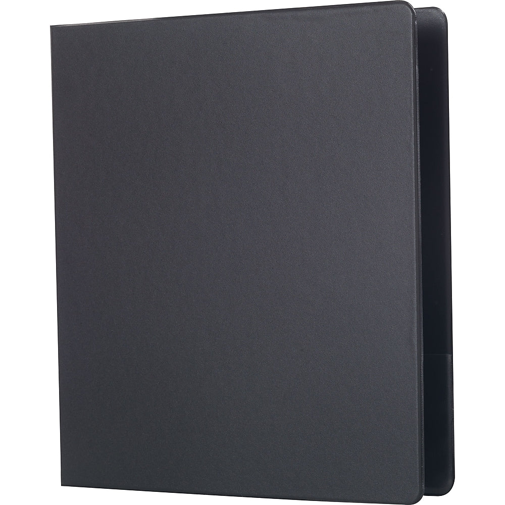 Image of Staples Standard Binder with Label Holder and D-Rings - 1" - Black