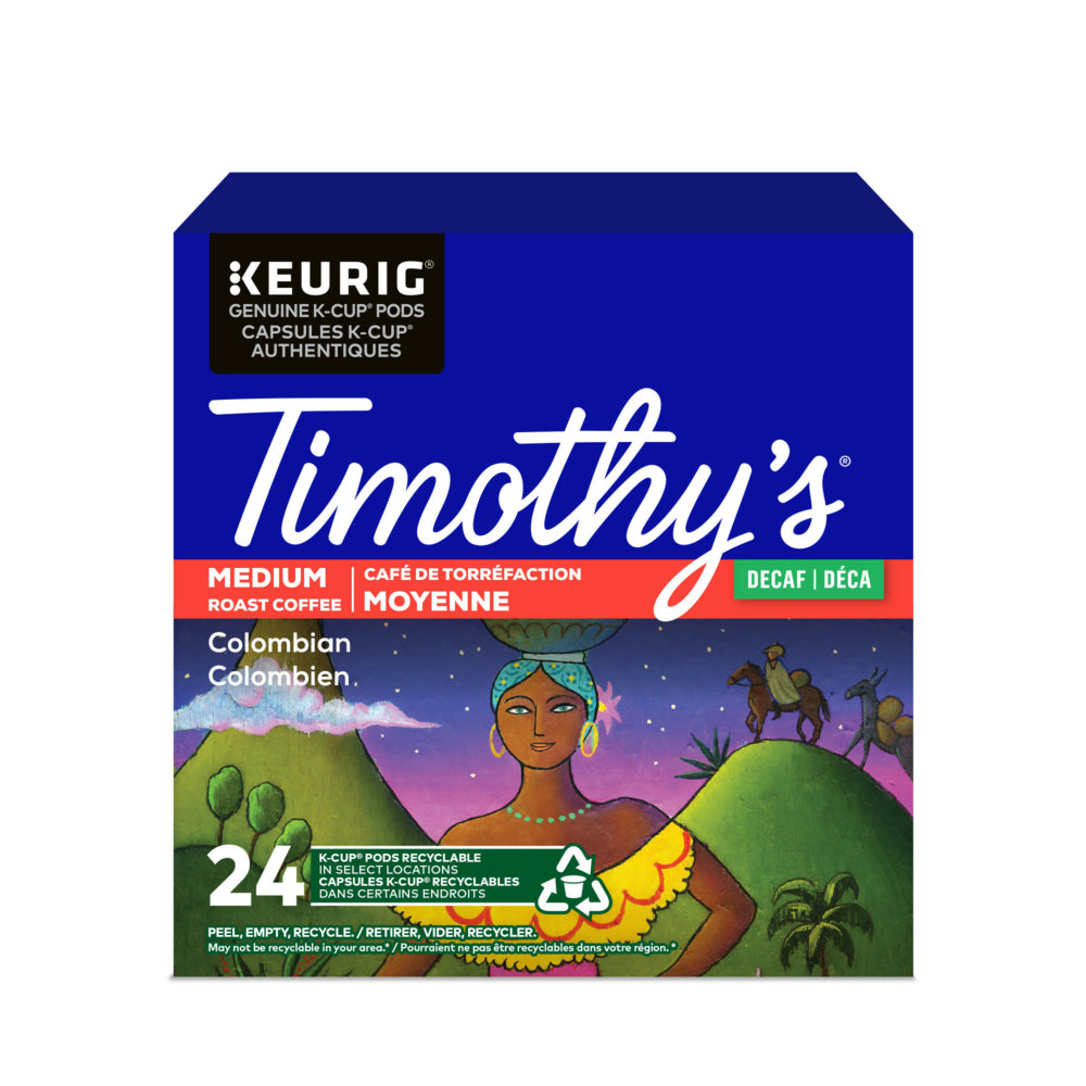 Image of Timothy's Decaffeinated Colombian K-Cup Pods - 24 Pack