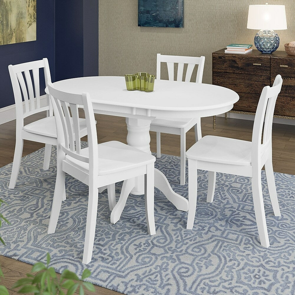 Image of CorLiving Dillon 5 Piece Extendable Wooden Dining Set, White (DSH-410-Z2)