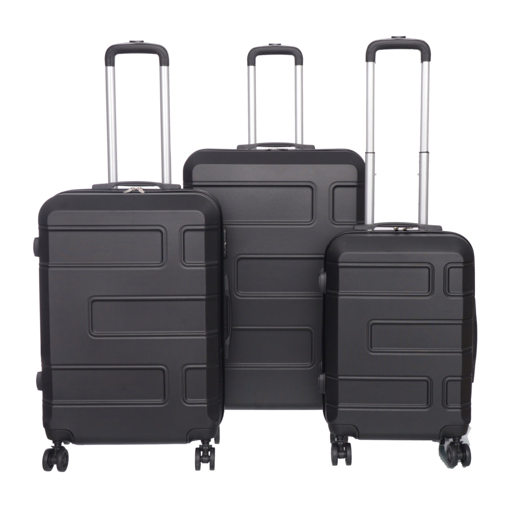 Image of Nicci Deco 3-Piece Luggage Set - Black