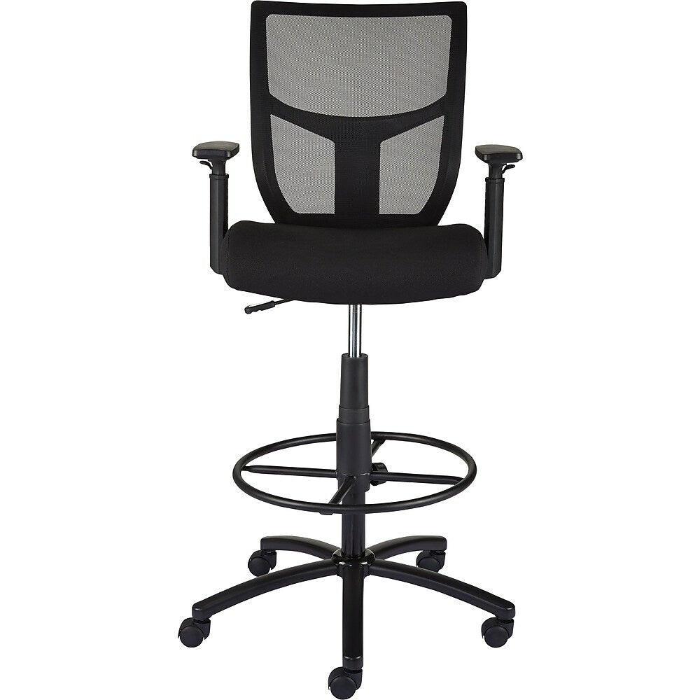 staples cabal fabric and mesh task stool with adjustable arms black