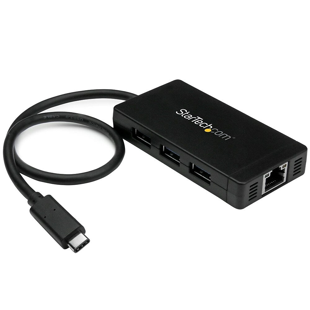 Image of StarTech 3-Port USB 3.0 Hub with Gigabit Ethernet, USB-C (HB30C3A1GE)