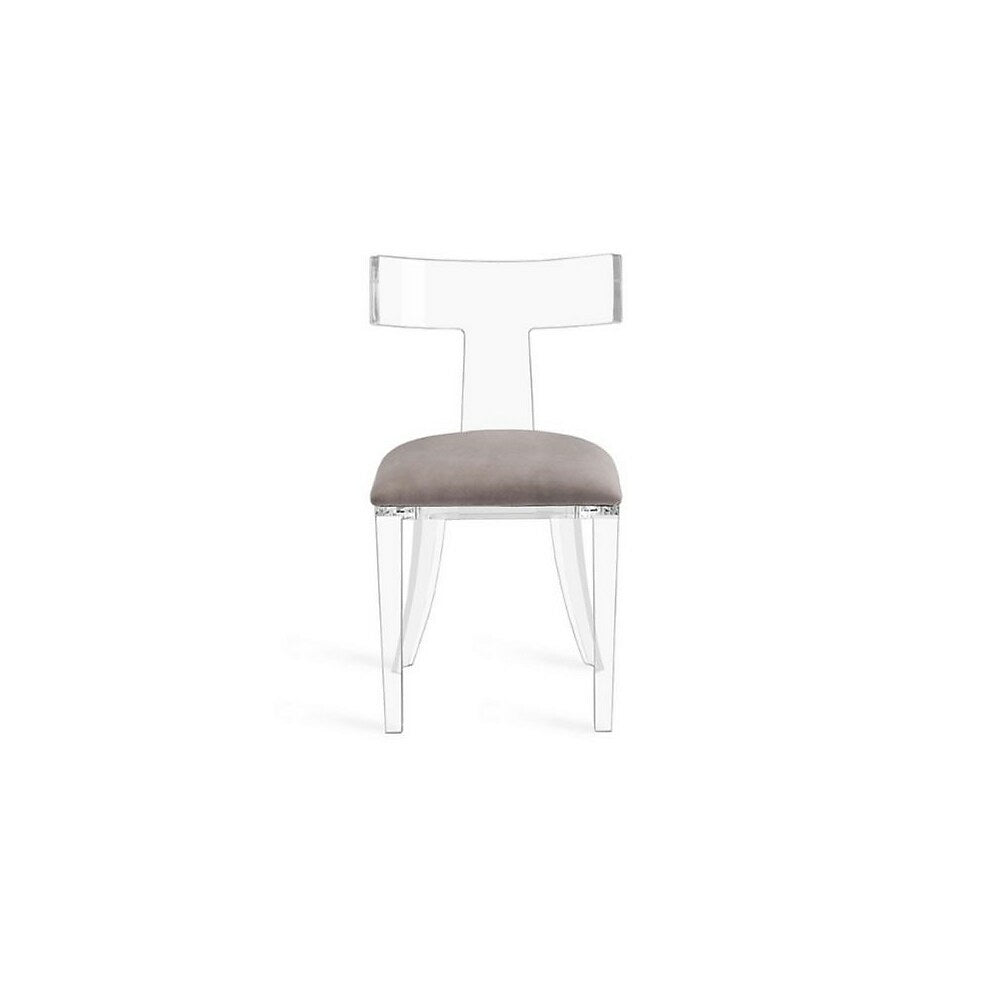 Image of Plata Import Acrylic Velvet Chair, Grey
