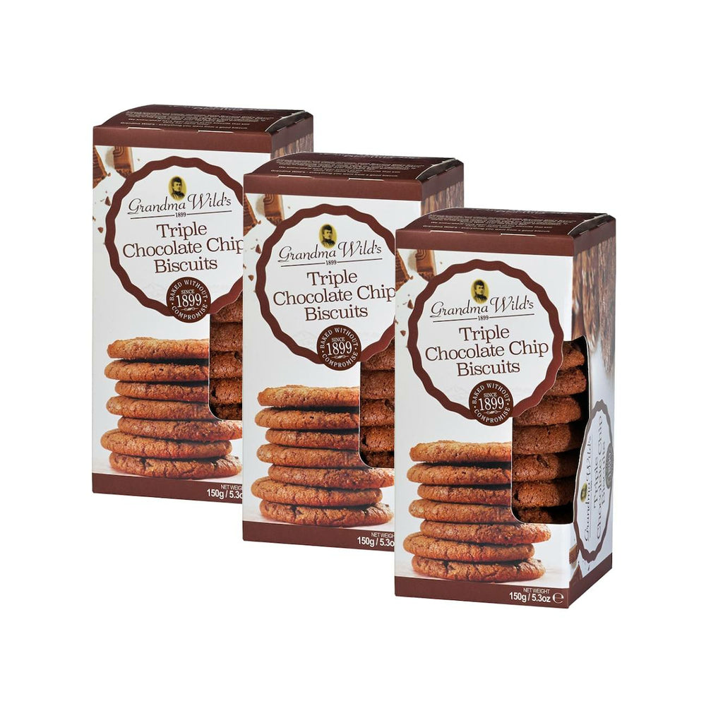 Image of Grandma Wild's Triple Chocolate Chip Biscuit - 150g - 3 Pack