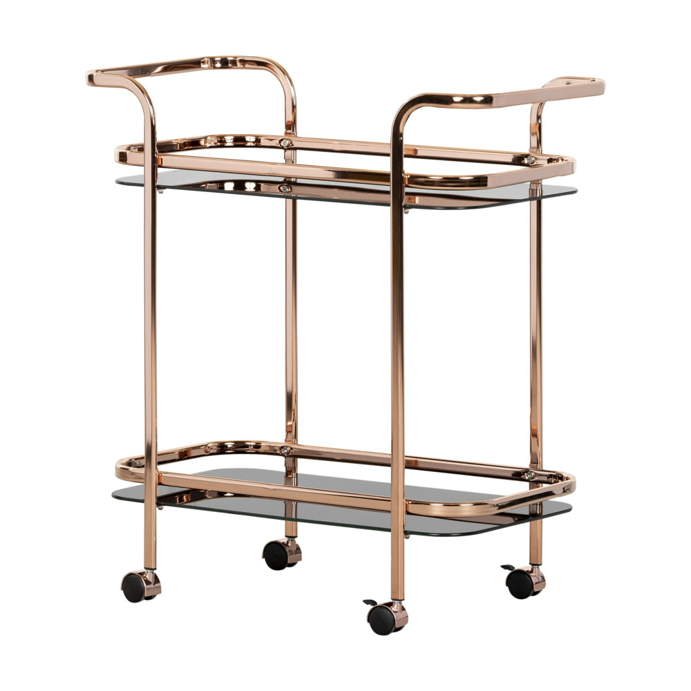 Image of South Shore Maliza Bar Cart - Pink Gold