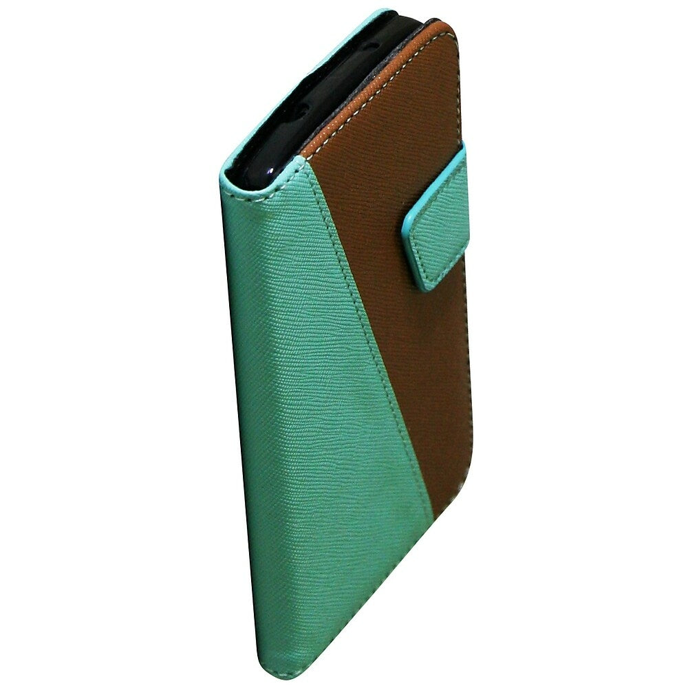 Image of Exian Leather Wallet Case for Google Nexus 5 - Green/Brown