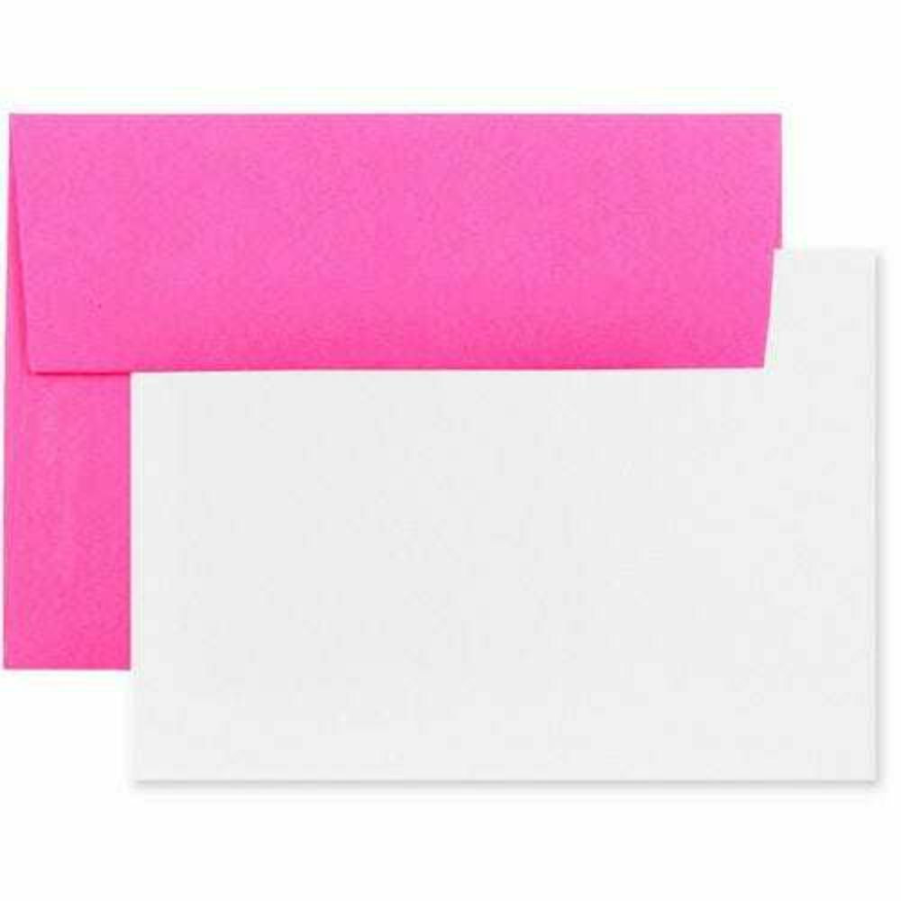 Image of JAM Paper Blank Greeting Cards Set - A2 Size - 4.375" x 5.75" - Ultra Fuchsia Pink - 25 Pack