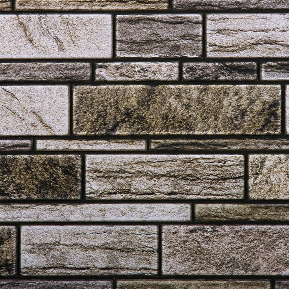 Image of CTG Brands 3D Wall Tile, 10" x 10", Grey Bricks, 6 Pack