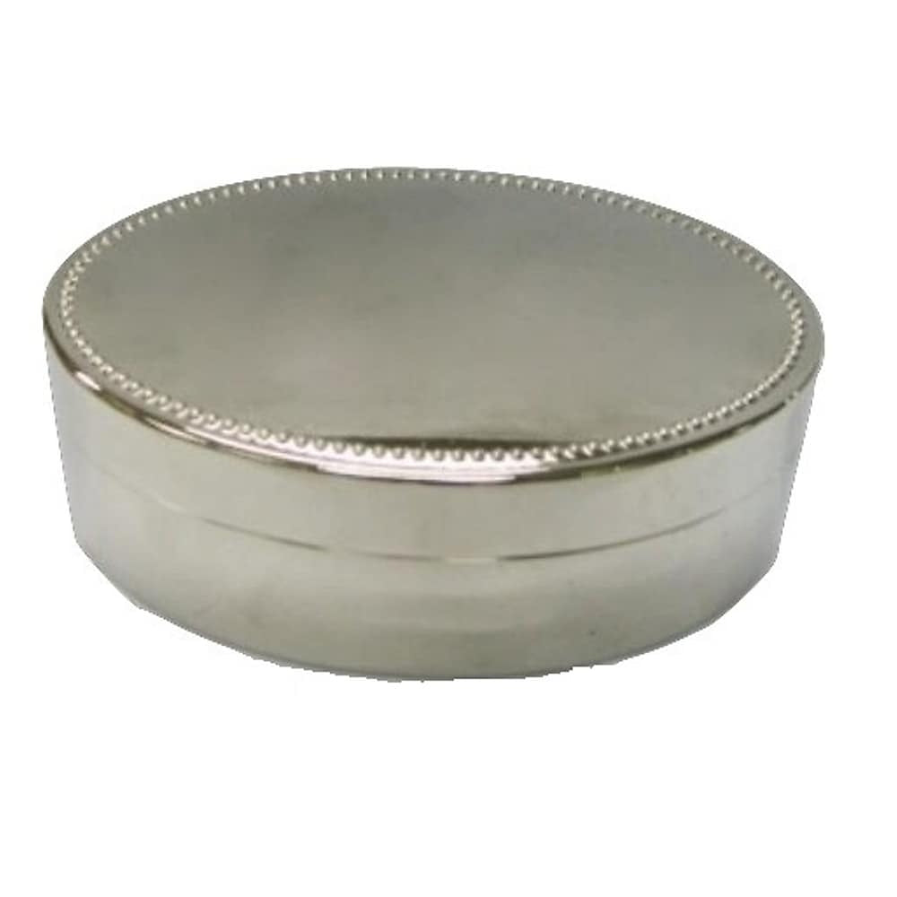 Image of Elegance Nickel Plated Oval Jewelry Box, 4.5" x 3"