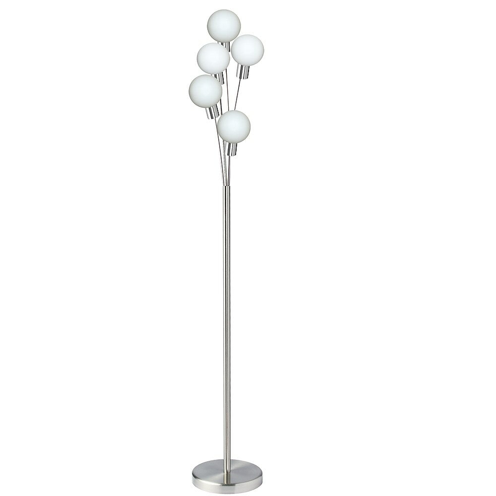 Image of Dainolite 5LT Incandescent Floor Lamp, SC With White Glass