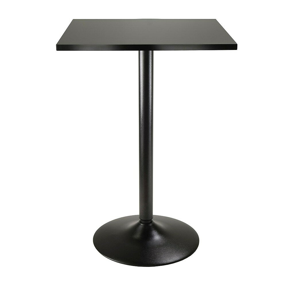 Image of Winsome Pub Table Square MDF Top With Black Legs And Base, Black